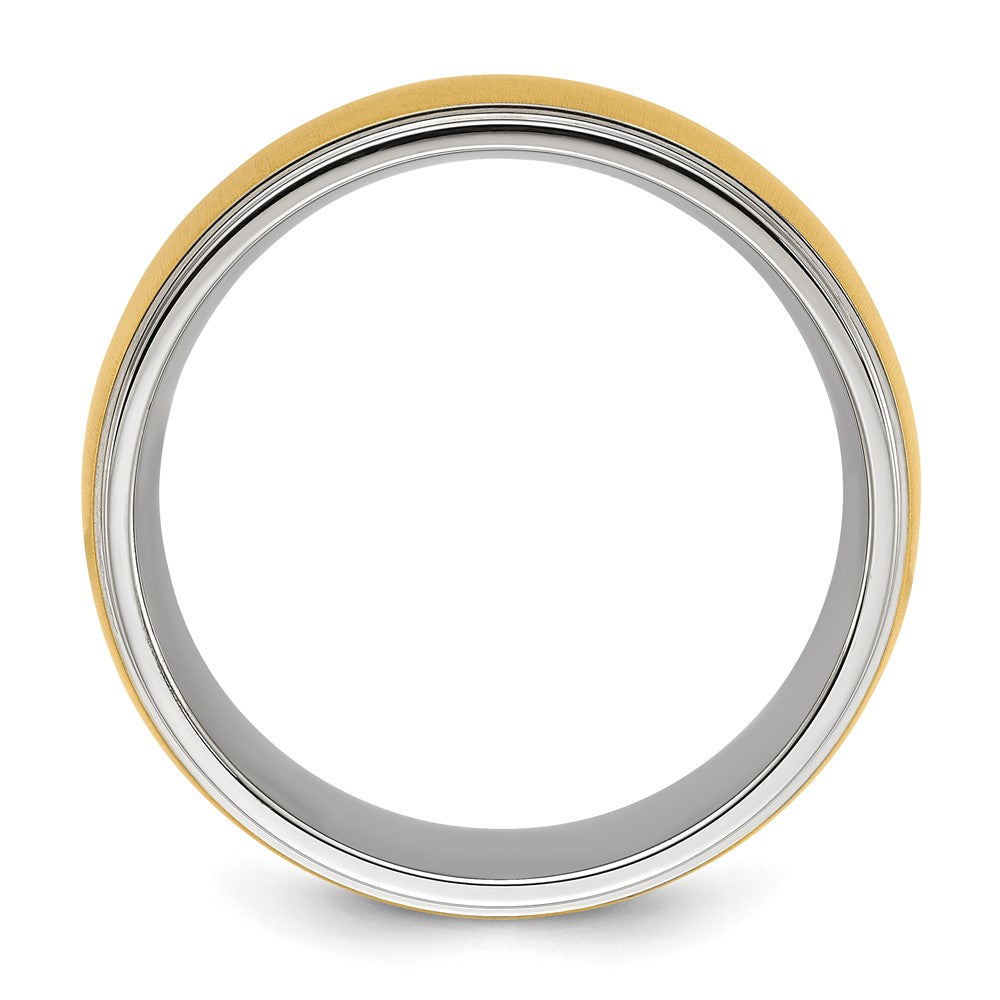 Exclusive Chiseled Titanium Band 8mm - Stylish Polished Finish & Brushed Center