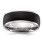 Exclusive 8mm Chiseled Titanium Band - Stylish Polished & Brushed Black IP-9
