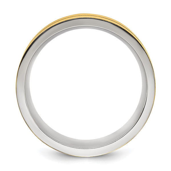8mm Titanium Band with Brushed Yellow IP
