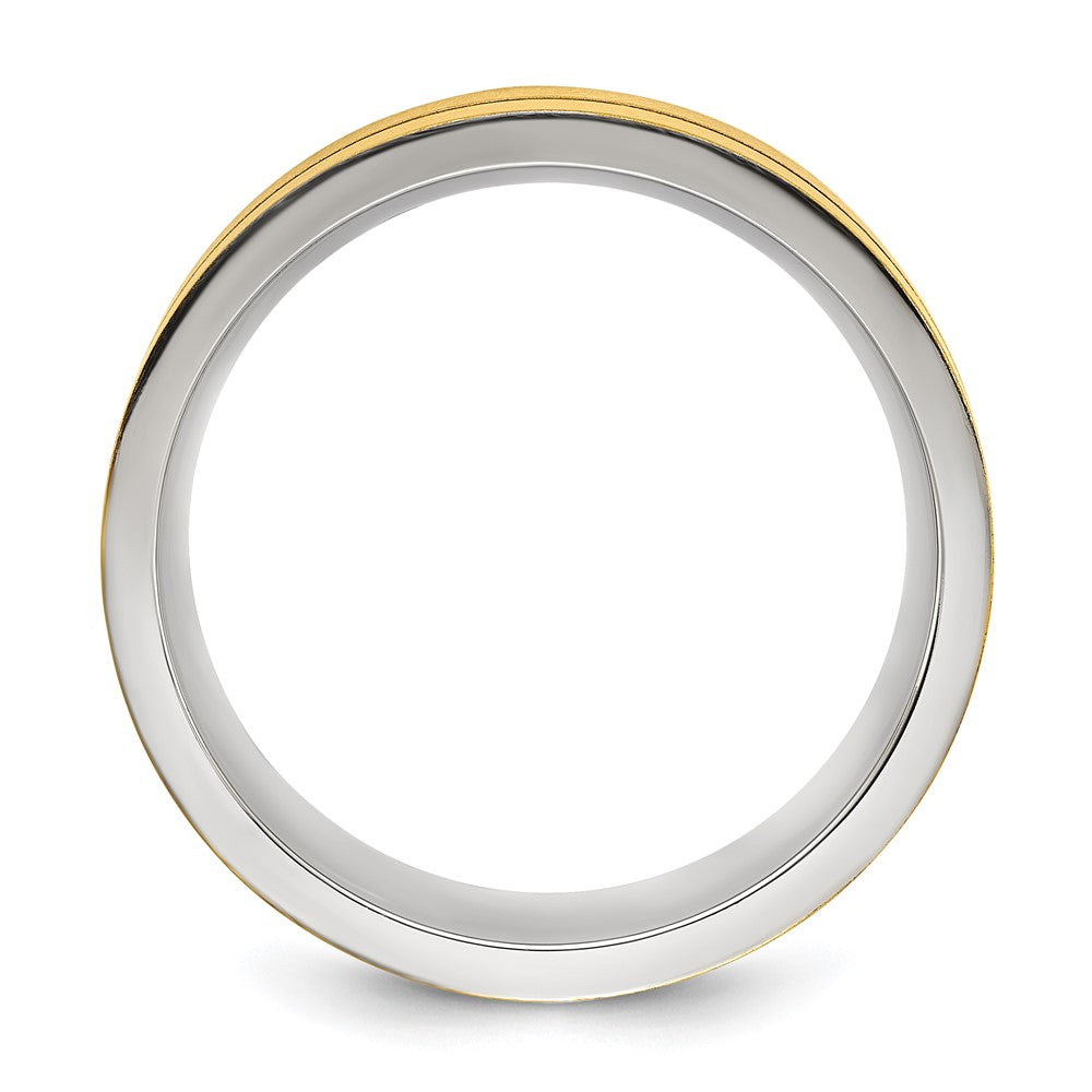 Exclusive 8mm Yellow IP-Plated Titanium Band - Stylish Brushed Finish