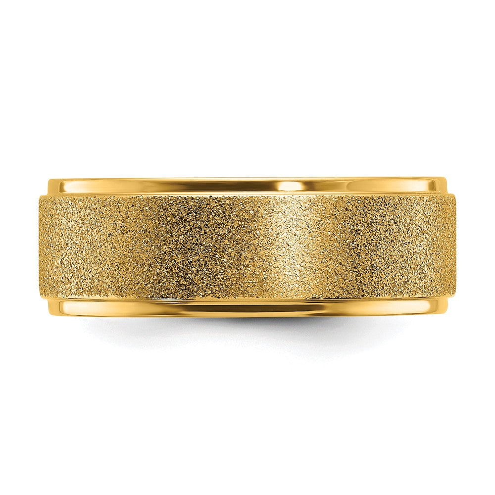 Exclusive 8mm Chisel Titanium Band, Polished Finish, Laser-Cut Center - Stylish