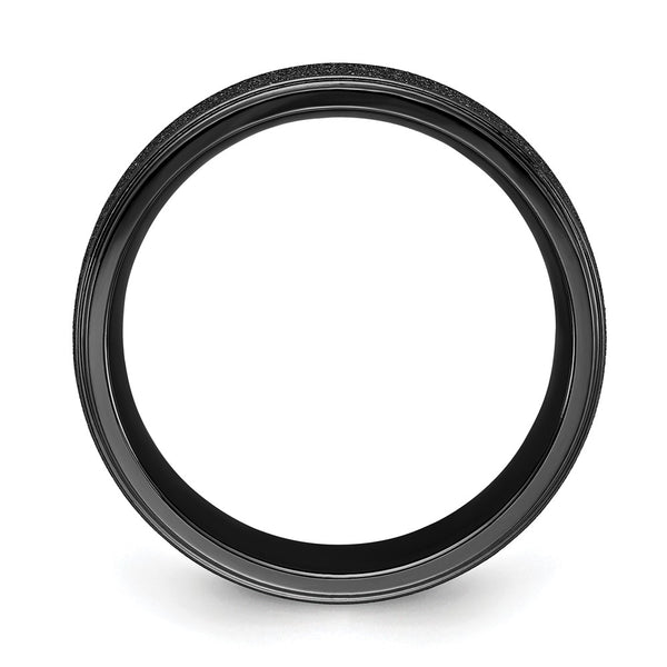 8mm Chisel Titanium Band - Polished Black IP-Plating