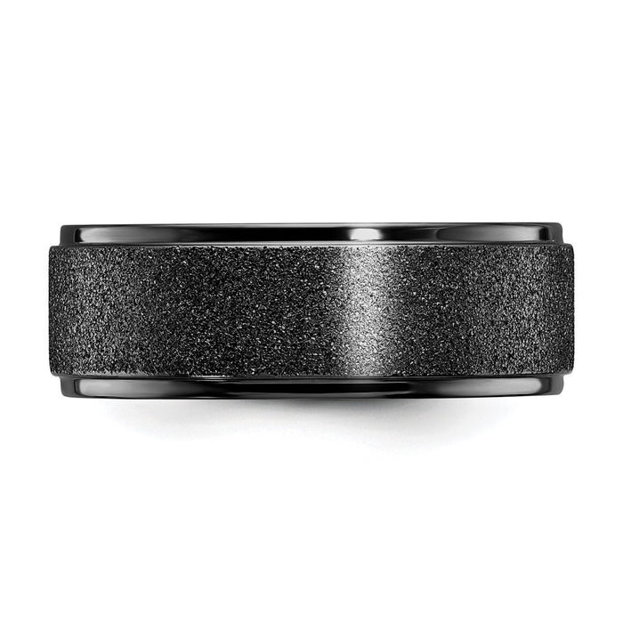 Buy Stylish 8mm Chisel Titanium Band | Polished Finish & Black IP-Plating-3