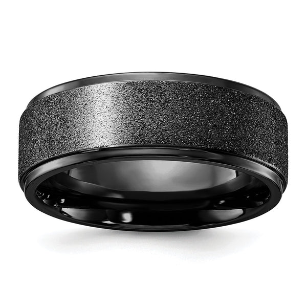 8mm Chisel Titanium Band - Polished Black IP-Plating
