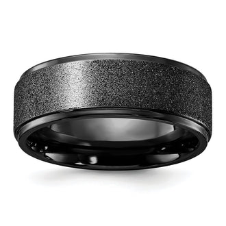 Exclusive 8mm Black IP-Plated Titanium Band - Stylish Polished Center