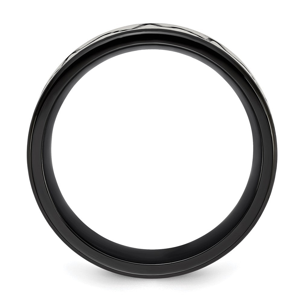 Buy Stylish 8mm Titanium Brushed Black IP-Plated Heartbeat Band - Luxury Value