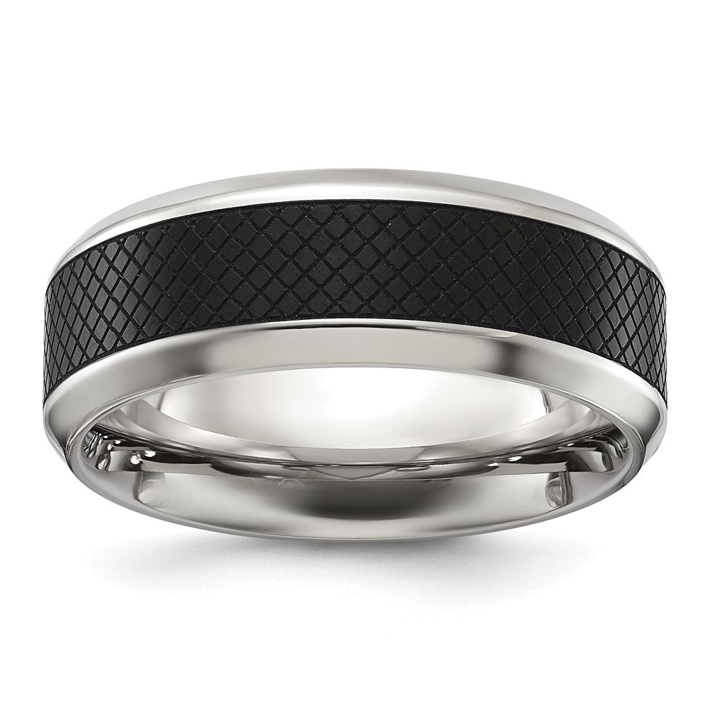 Exclusive 8mm Polished Black IP-Plated Titanium Band | Stylish and Durable Design