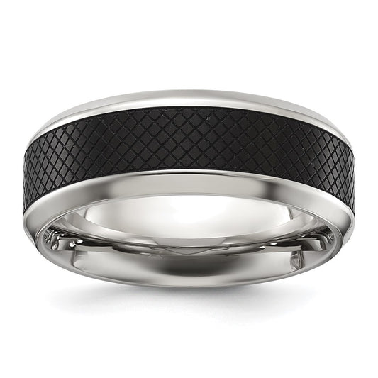 Exclusive 8mm Polished Black IP-Plated Titanium Band | Stylish and Durable Design