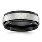 Buy Stylish 8mm Polished Titanium Chisel Band with Black IP Coating-7