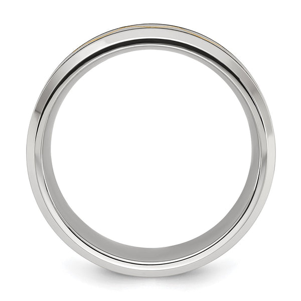 8mm Yellow IP-Plated Titanium Band - Brushed