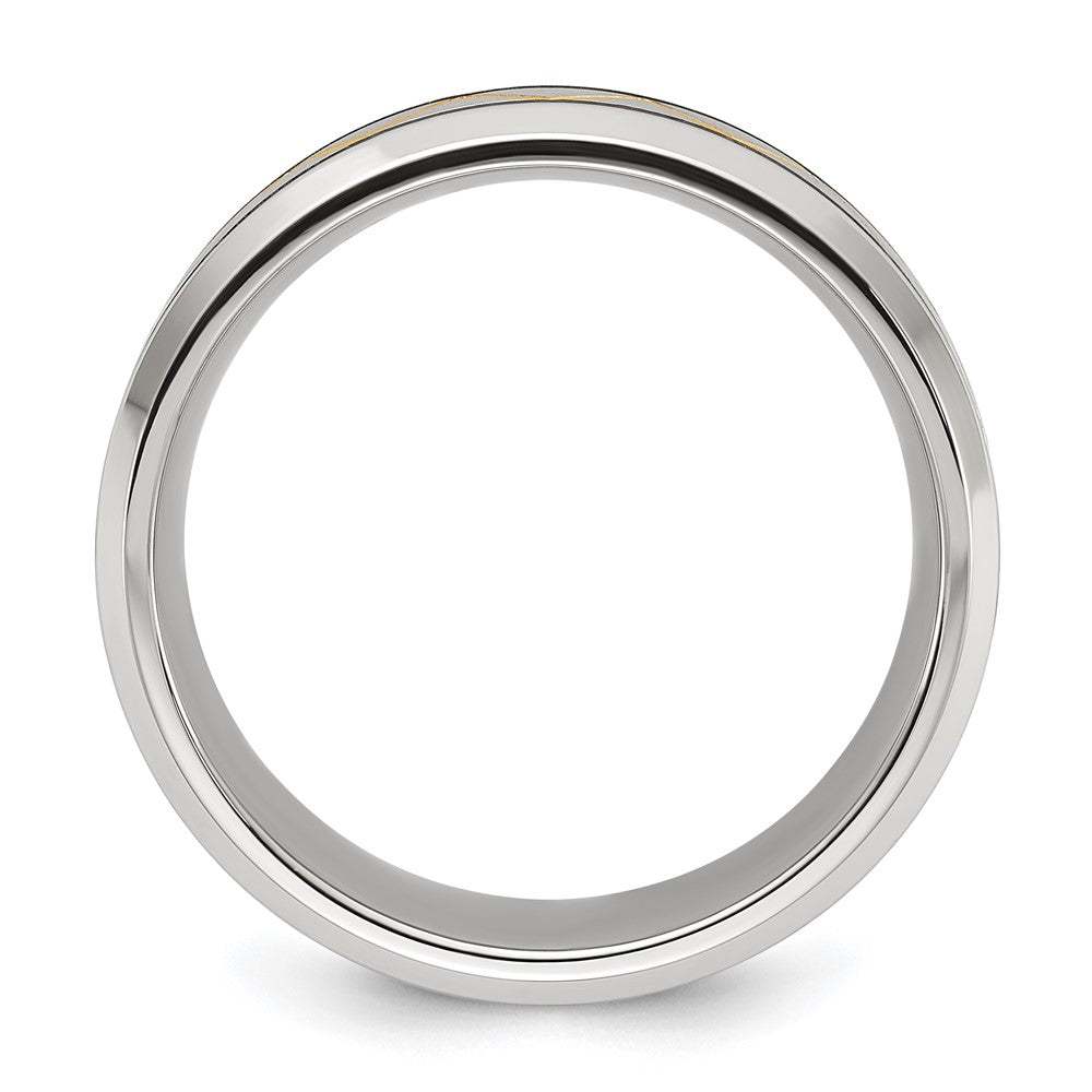Buy Exclusive 8mm Yellow IP-Plated Titanium Band | Stylish Brushed & Polished Finish