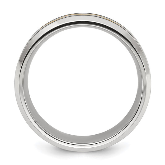 Exclusive 8mm Yellow IP-Plated Titanium Band - Stylish Brushed & Polished Finish