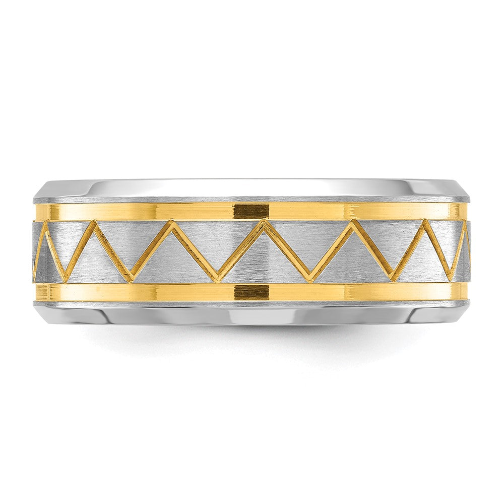 High-Quality 8mm Yellow IP-Plated Titanium Band - Stylish Brushed Finish