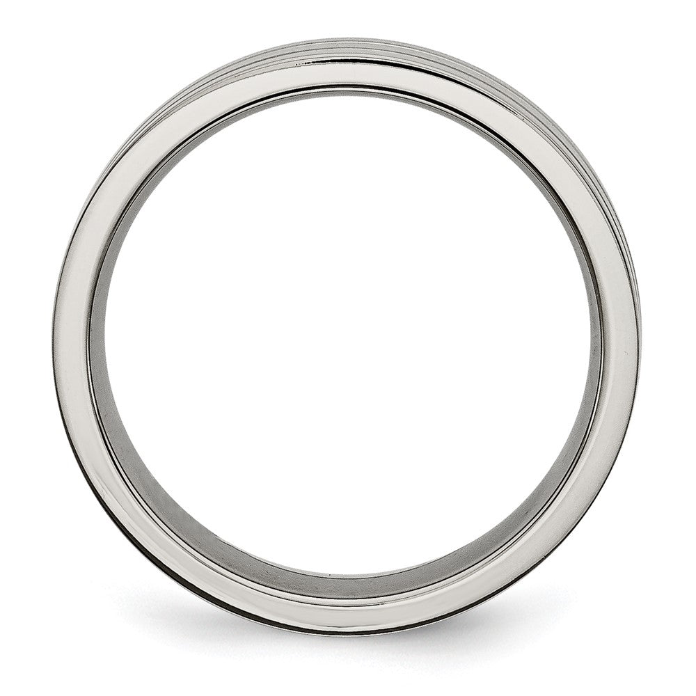 Buy Brushed Titanium 6mm Grooved Chisel Band - Stylish & Affordable Luxury!