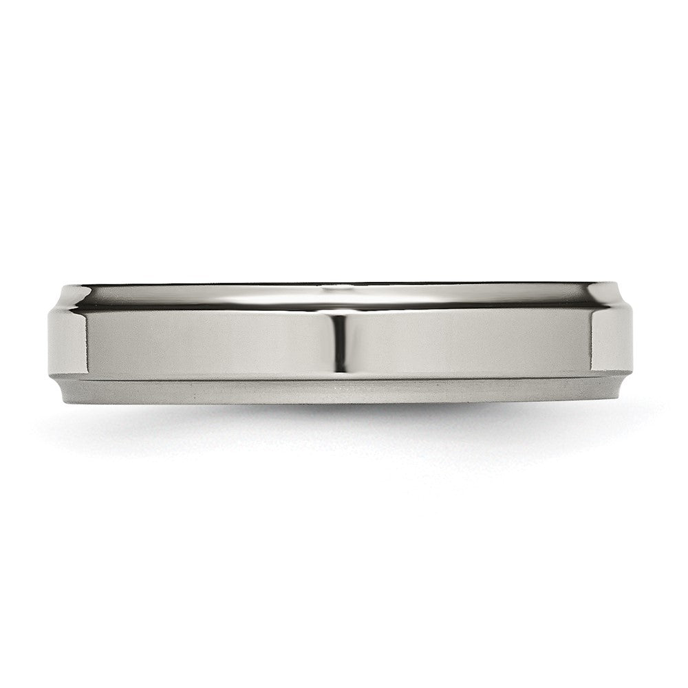 Buy Stylish 5mm Chisel Titanium Polished Ring - Luxury Textured Edge Design