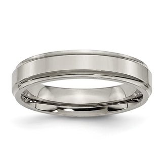 High-Quality Chisel Titanium Ring | 5mm Textured Edge | Stylish Value Piece