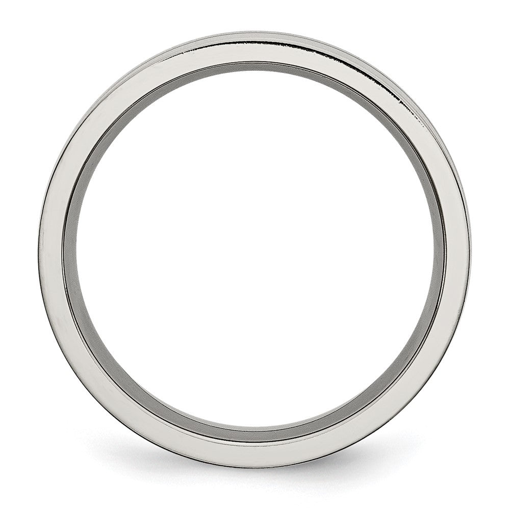 Buy Stylish 6mm Chiseled Titanium Grooved Band - High-Quality Finish, Affordable!