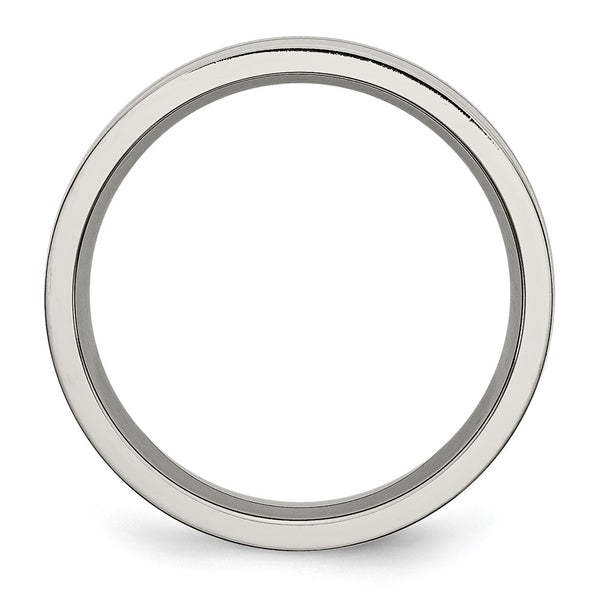 6mm Chiseled Titanium Grooved Band