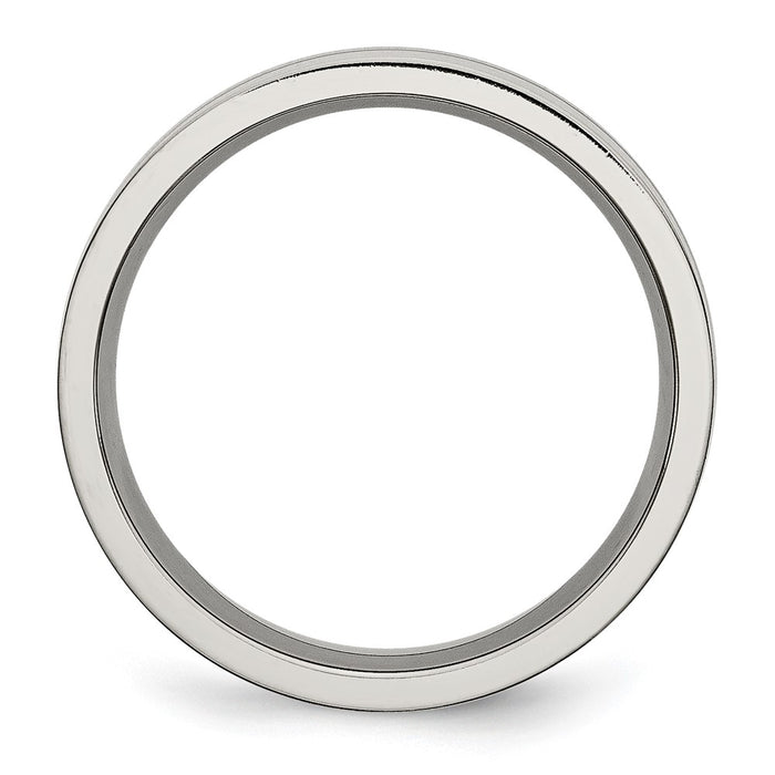 Buy Stylish 6mm Chiseled Titanium Grooved Band - High-Quality Finish, Affordable!-2