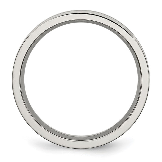 Buy High-Quality 6mm Grooved Titanium Band - Stylish Brushed & Polished Finish
