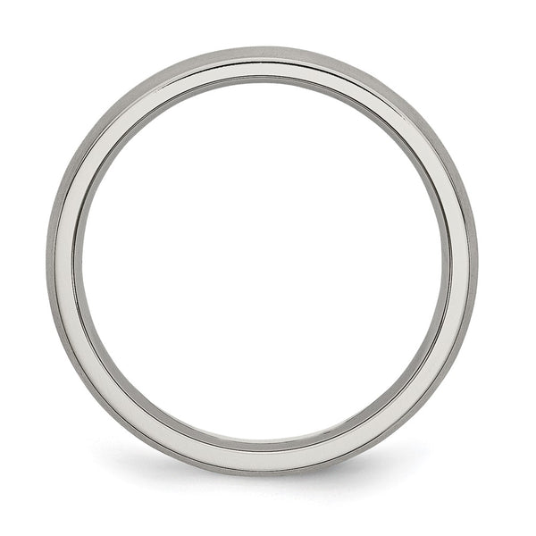 Brushed Titanium 4mm Half-Round Band
