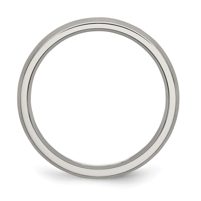 High-Quality Brushed Titanium 4mm Half-Round Chisel Band - Stylish Value Ring-2