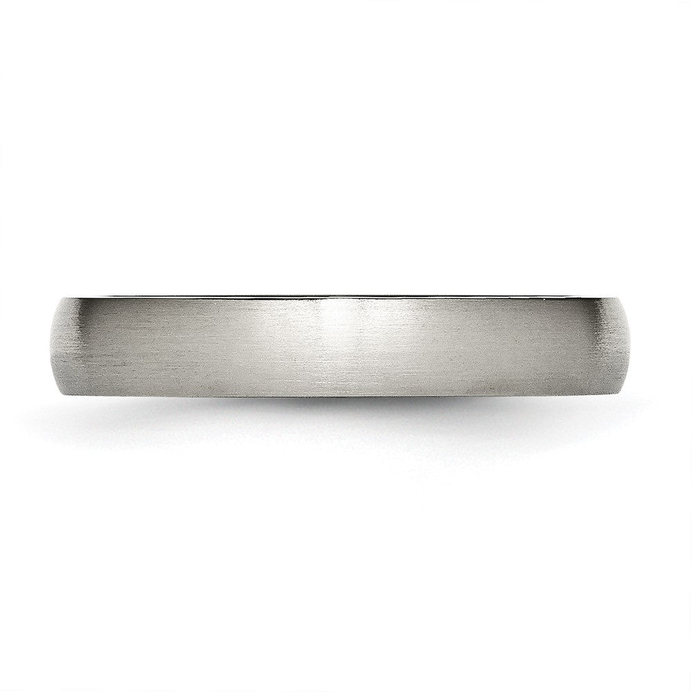 High-Quality Brushed Titanium 4mm Half-Round Chisel Band - Stylish Value Ring