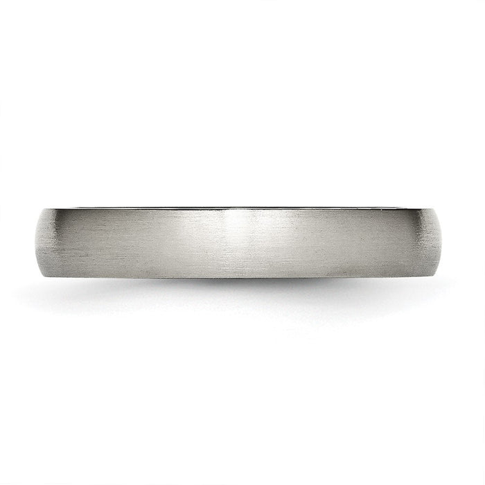 High-Quality Brushed Titanium 4mm Half-Round Chisel Band - Stylish Value Ring-3