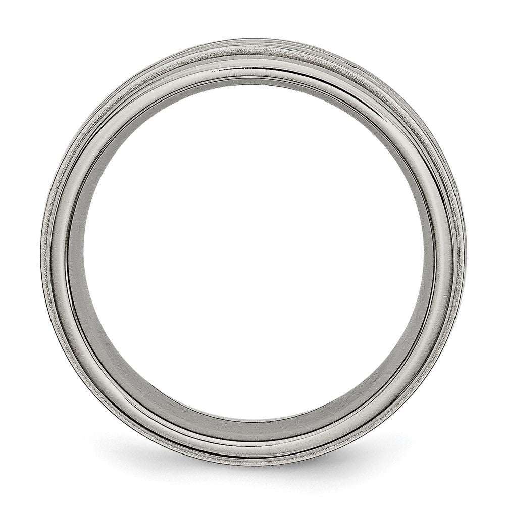 Buy Stylish 7mm Titanium Chisel Criss-Cross Band - Exclusive Brushed Center