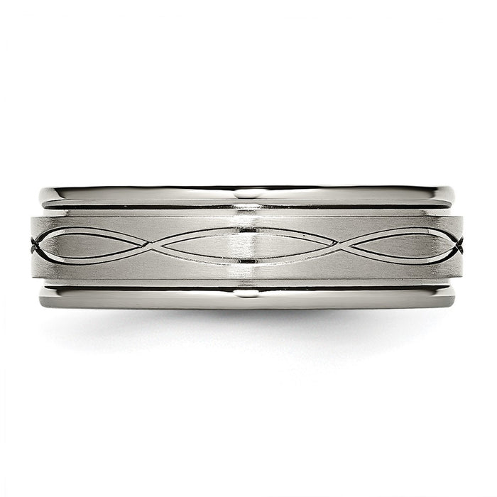 Buy Stylish 7mm Titanium Chisel Criss-Cross Band | Discounted Price Today!-3