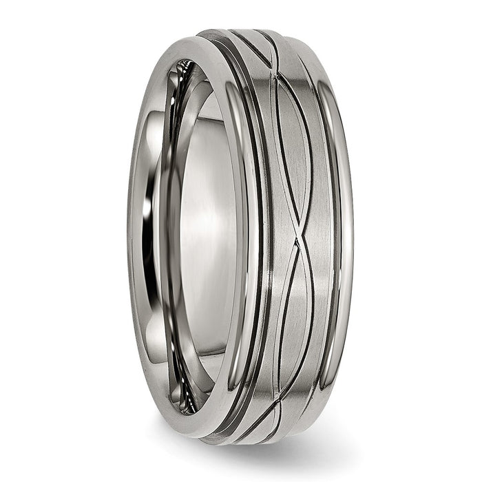 Buy Stylish 7mm Titanium Chisel Criss-Cross Band | Discounted Price Today!-4