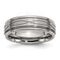 High-Quality Chiseled Titanium 7mm Criss-Cross Band - Stylish Design & Value-2