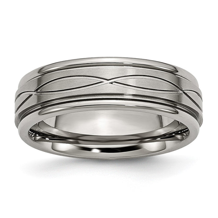 Buy Stylish 7mm Titanium Chisel Criss-Cross Band | Discounted Price Today!-1