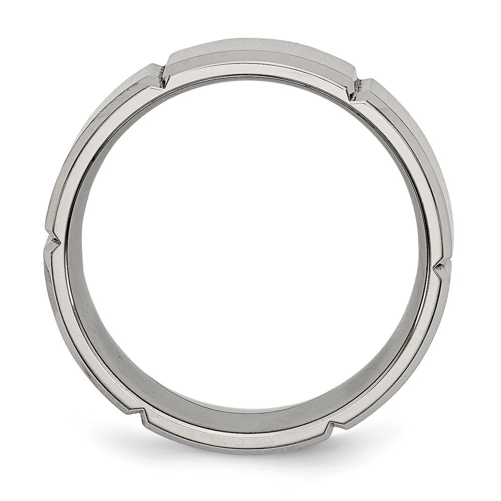 Buy Chisel 8mm Titanium Band - Stylish Grooved Beveled Edge, Lightweight Design