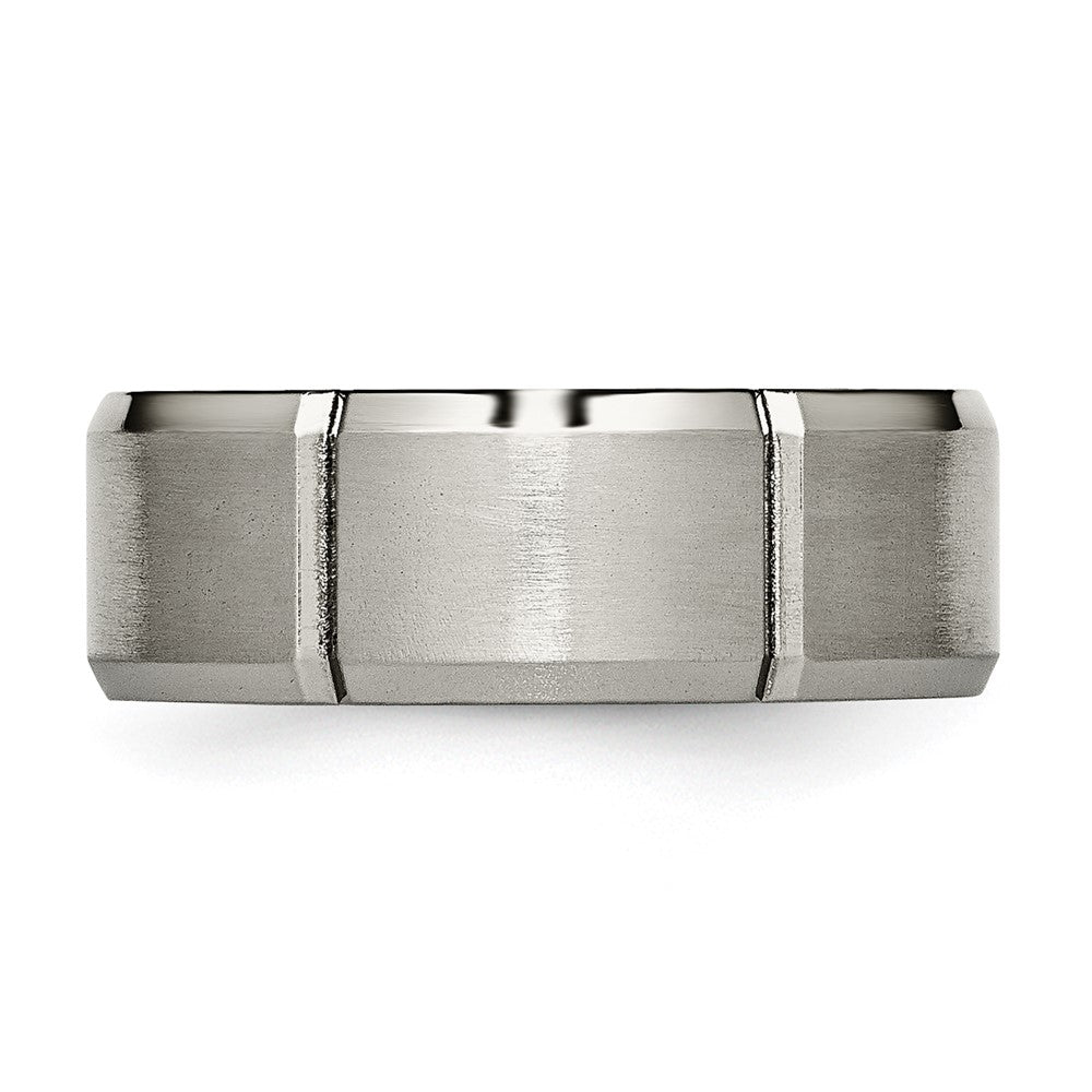 Buy Chisel 8mm Titanium Band - Stylish Grooved Beveled Edge, Lightweight Design