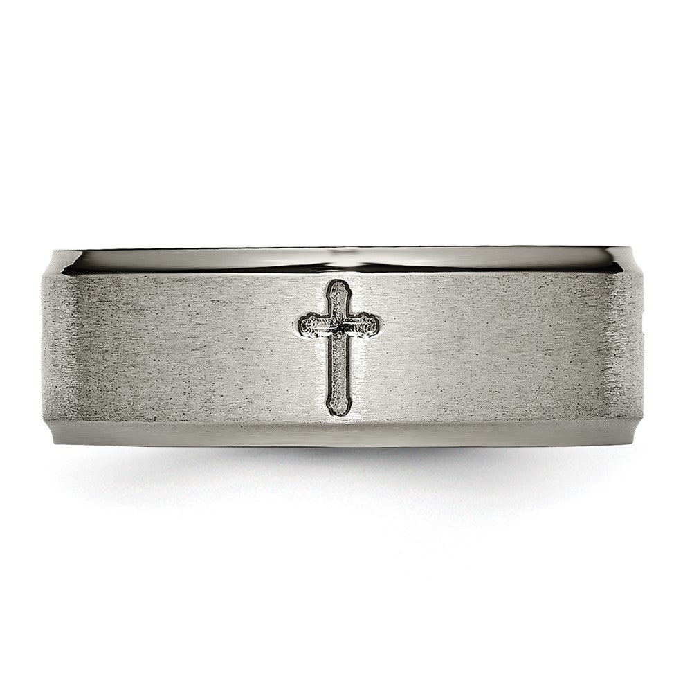 Buy Affordable 8mm Titanium Chisel Cross Band - Stylish Brushed Center Design