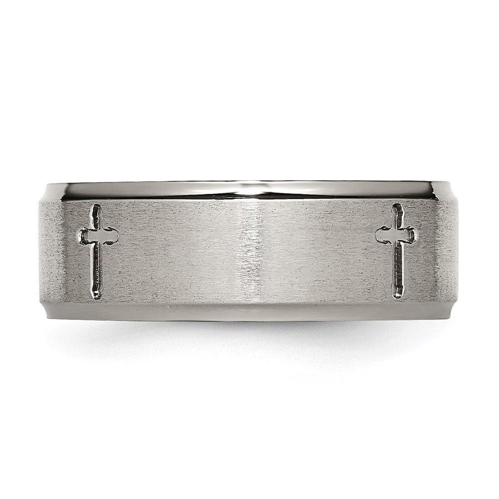 Buy Affordable 8mm Titanium Chisel Cross Band - Stylish Brushed Center Design