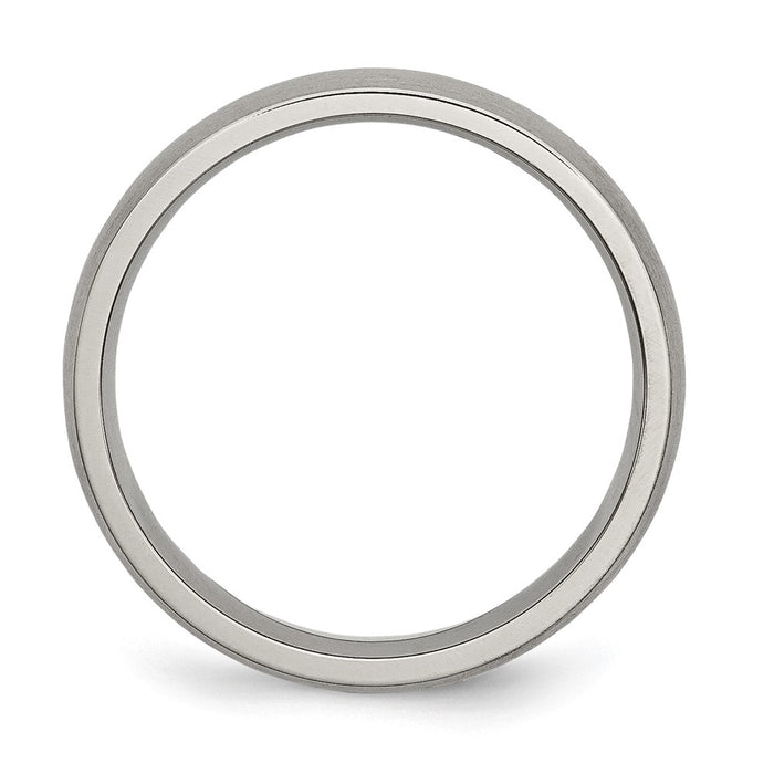 Buy Stylish Brushed Titanium 5mm Half-Round Chisel Band - Luxury Design-2