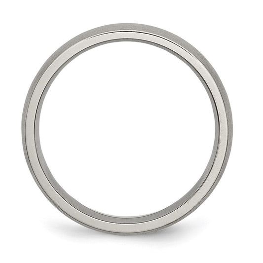 Buy Discounted 5mm Brushed Titanium Half-Round Band - Stylish & Durable