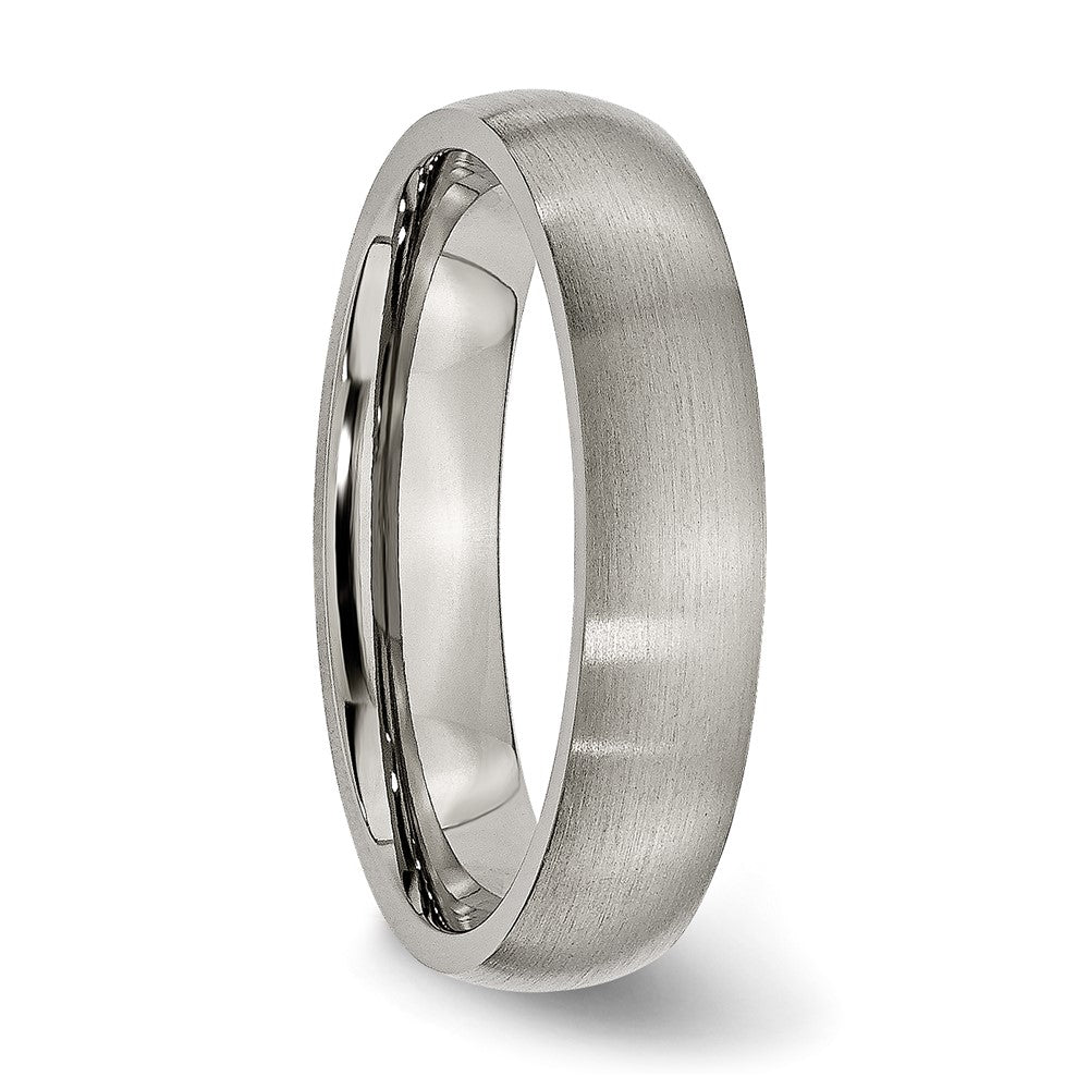 Buy Stylish Brushed Titanium 5mm Half-Round Chisel Band - Luxury Design