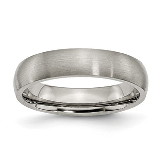 Buy Stylish 5mm Brushed Titanium Chisel Half-Round Band | Affordable Luxury