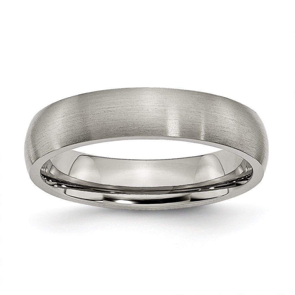Buy Discounted 5mm Brushed Titanium Half-Round Band - Stylish & Durable