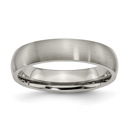 Buy Discounted 5mm Brushed Titanium Half-Round Band - Stylish & Durable