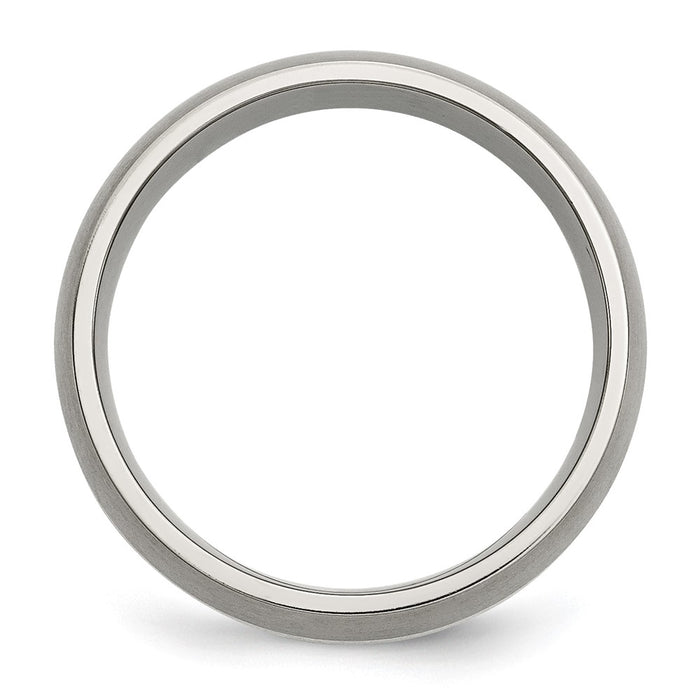 Exclusive 8mm Brushed Titanium Chisel Band with Sterling Silver Inlay-2
