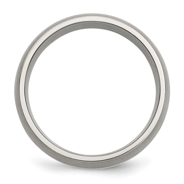 8mm Titanium Chisel Band with Sterling Silver Inlay