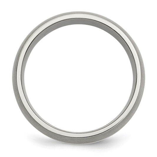Buy Stylish 8mm Brushed Titanium Chisel Band with Sterling Silver Inlay