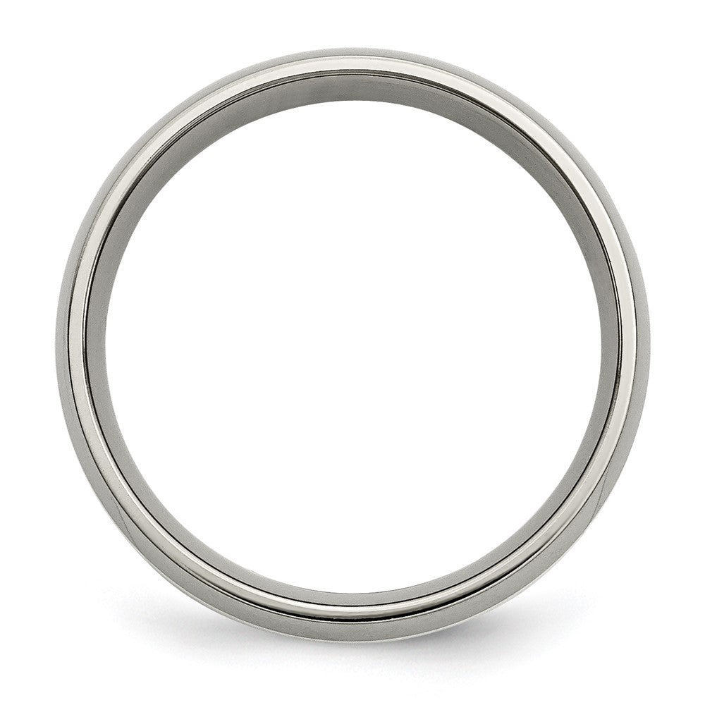 Exclusive 6mm Titanium Chisel Band with Silver Inlay - Stylish & Affordable