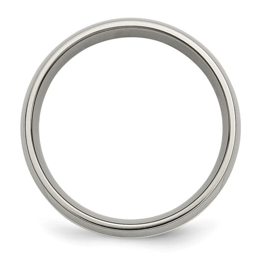 Exclusive 6mm Titanium Chisel Band with Silver Inlay - Stylish & Affordable