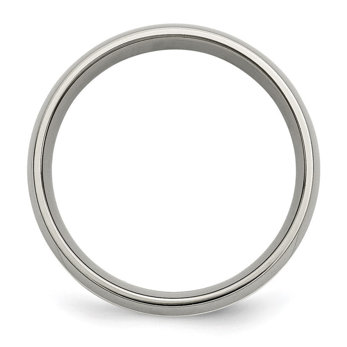 Exclusive 6mm Titanium Chisel Band with Silver Inlay - Stylish & Affordable-2