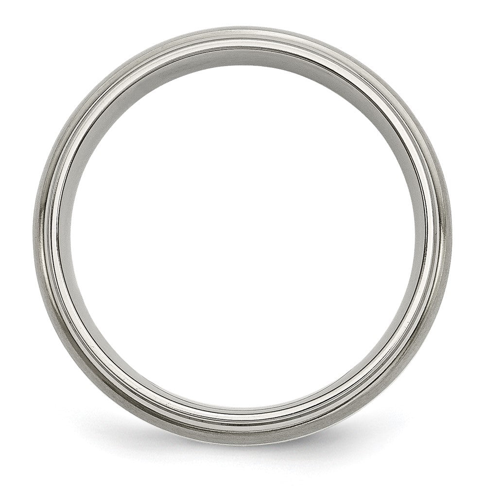 Buy High-Quality 6mm Titanium Chisel Band with Sterling Silver Inlay - Stylish Design